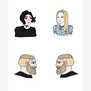 Boys Vs Girls Empty Template   Wojak   Doomer Girl, Trad Girl, Yes Chad